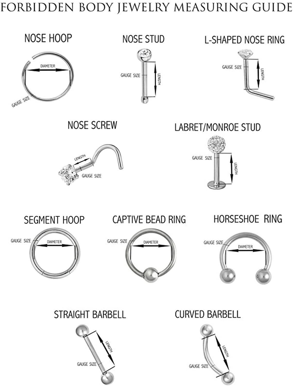 Single Steel Ear Tragus Ring 16g 1/4" Bar 4mm Ball Piercing #5 Star Of David 1 