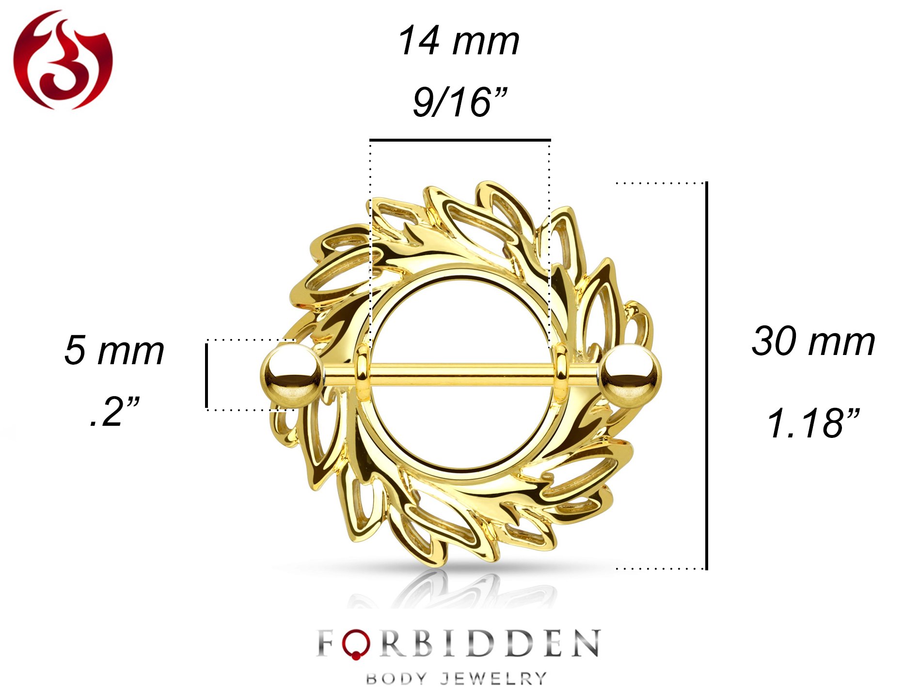 Sexy Heart Nipple Piercing Shields - Surgical Steel Jewelry
