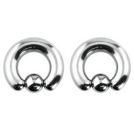 Nipple Ring Spring Captive Bead Body Jewelry Pair 12 gauge 1/2 